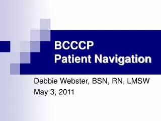 BCCCP Patient Navigation