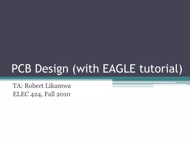 pcb design with eagle tutorial