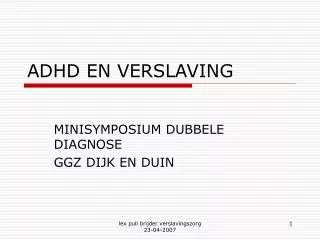 adhd en verslaving