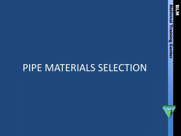 pipe materials selection