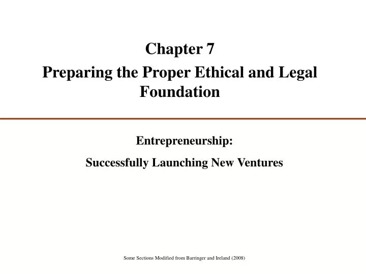 chapter 7 preparing the proper ethical and legal foundation