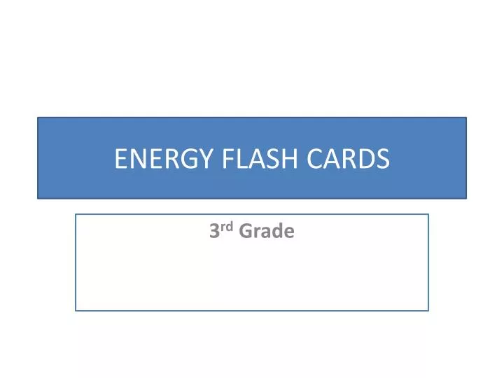 energy flash cards