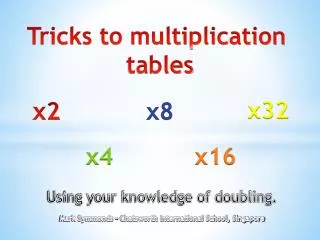Tricks to multiplication tables