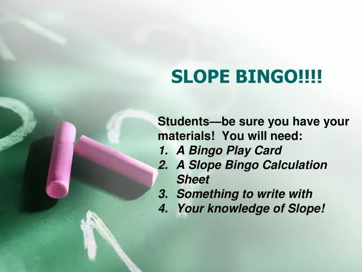 slope bingo