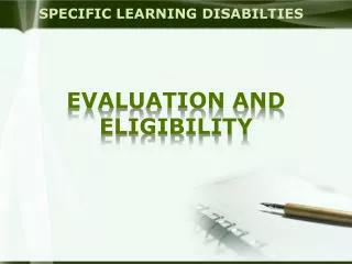 SPECIFIC LEARNING DISABILTIES