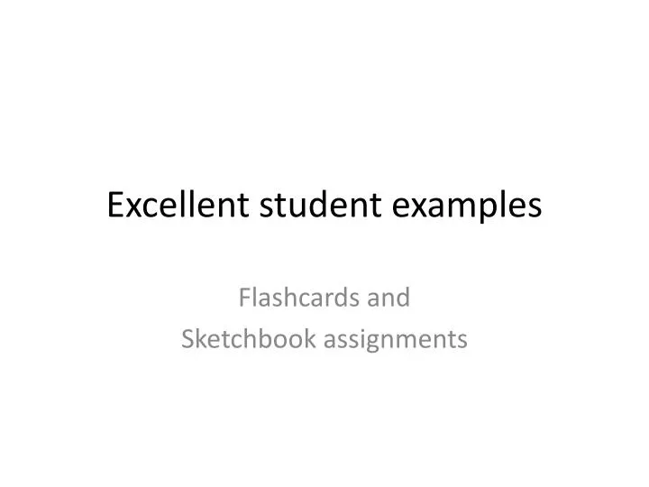 excellent student examples