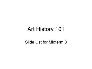 Art History 101