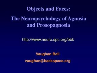 Objects and Faces: The Neuropsychology of Agnosia and Prosopagnosia