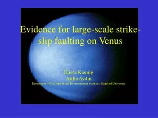 Evidence for large-scale strike- slip faulting on Venus
