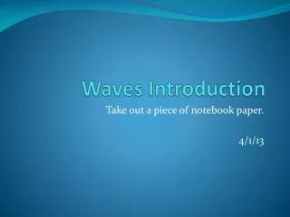 Waves Introduction