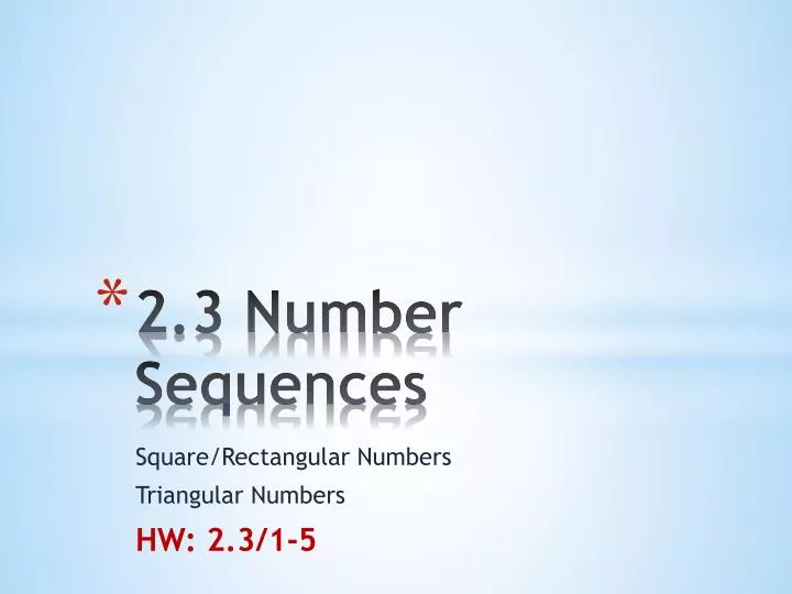 2 3 number sequences