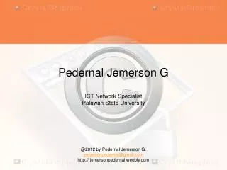 Pedernal Jemerson G ICT Network Specialist Palawan State University