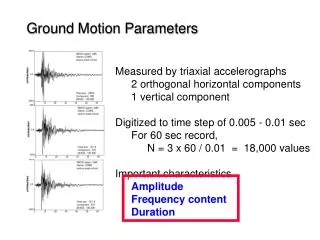 Ground Motion Parameters