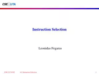 Instruction Selection