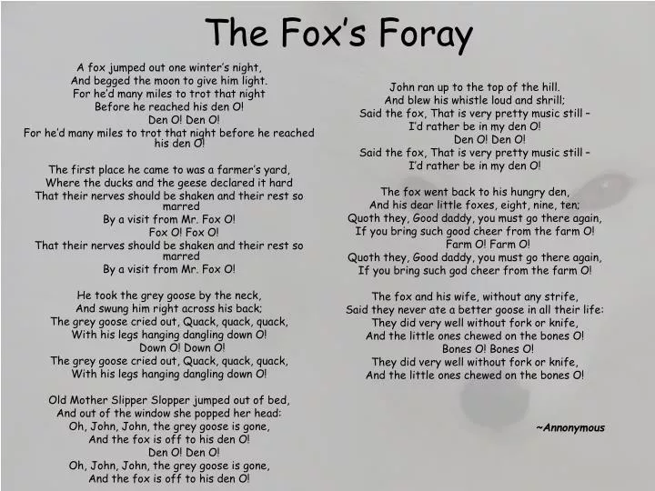 the fox s foray