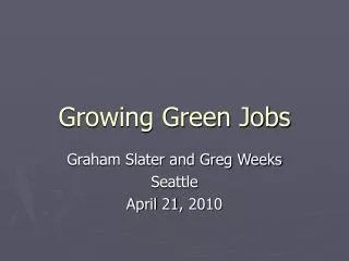 Growing Green Jobs