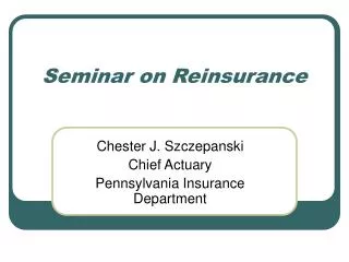 Seminar on Reinsurance