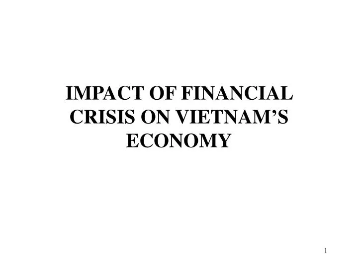 impact of financial crisis on vietnam s economy