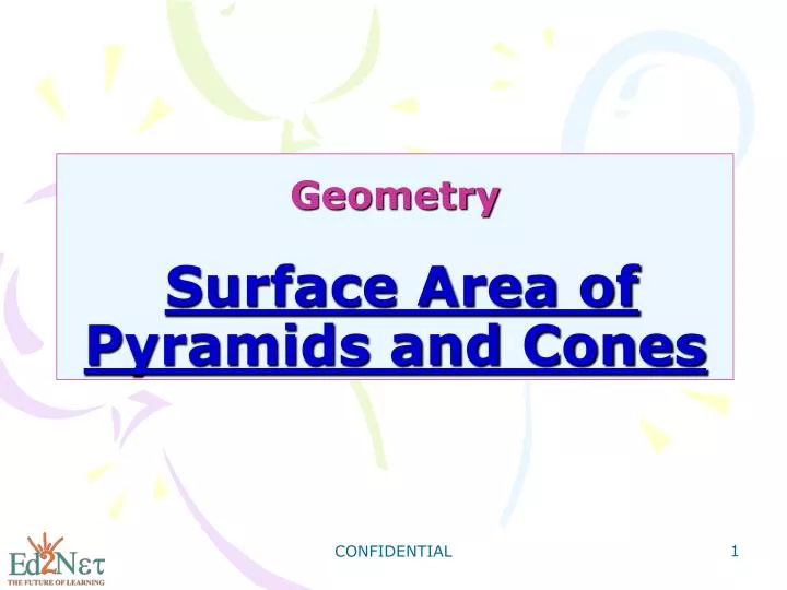 geometry surface area of pyramids and cones
