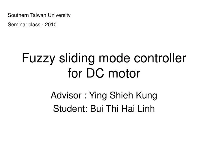 fuzzy sliding mode controller for dc motor