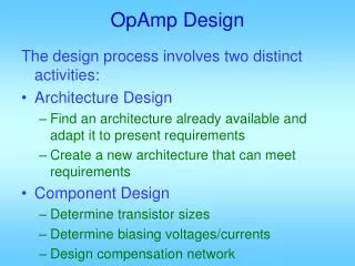 OpAmp Design
