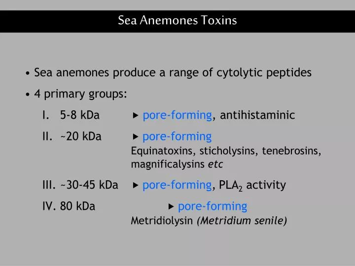 sea anemones toxins