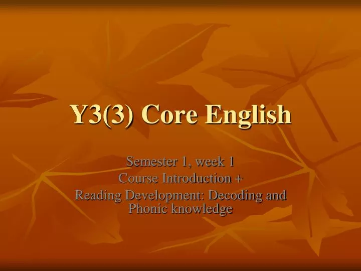 y3 3 core english