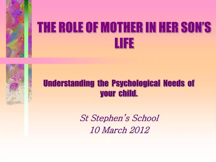 the role of mother in her son s life