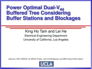 Power Optimal Dual-V dd Buffered Tree Considering Buffer Stations and Blockages