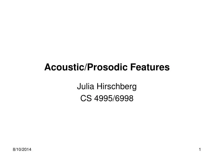 acoustic prosodic features
