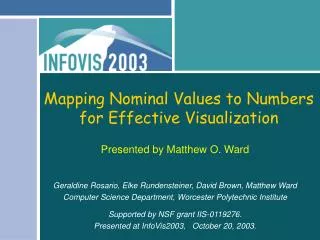 Mapping Nominal Values to Numbers for Effective Visualization