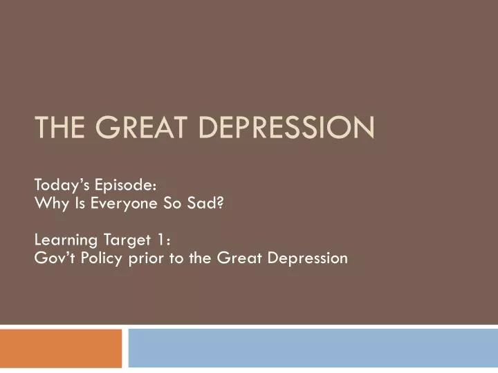 the great depression