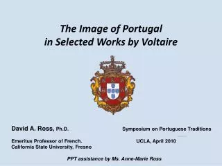 The Image of Portugal in Selected Works by Voltaire