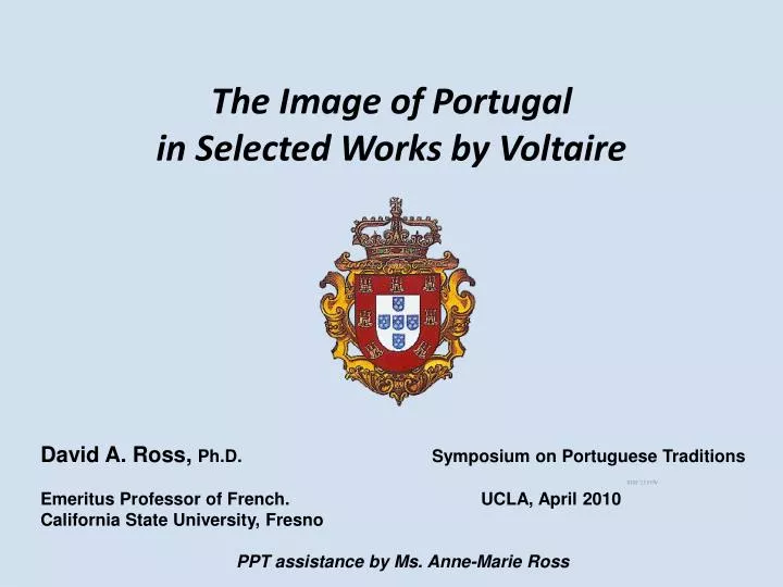 the image of portugal in selected works by voltaire