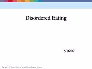 Disordered Eating 5/16/07