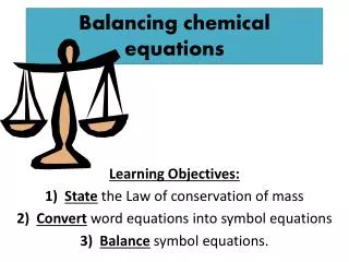 Balancing c hemical e quations