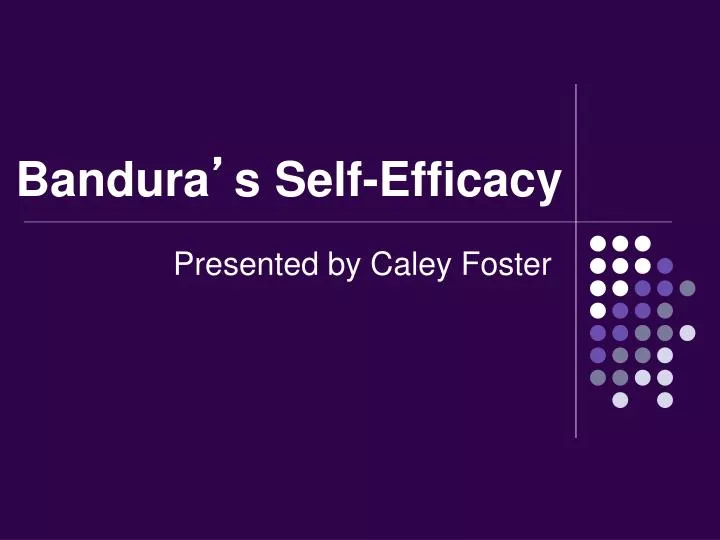 bandura s self efficacy