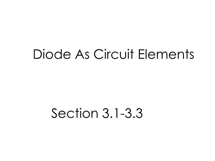 diode as circuit elements
