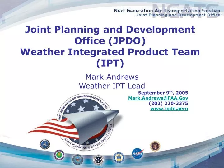 joint planning and development office jpdo weather integrated product team ipt