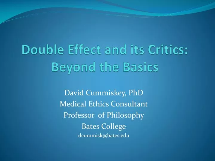 double effect and its critics beyond the basics