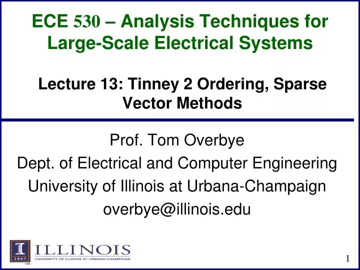 ece 530 analysis techniques for large scale electrical systems