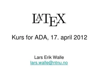 kurs for ada 17 april 2012