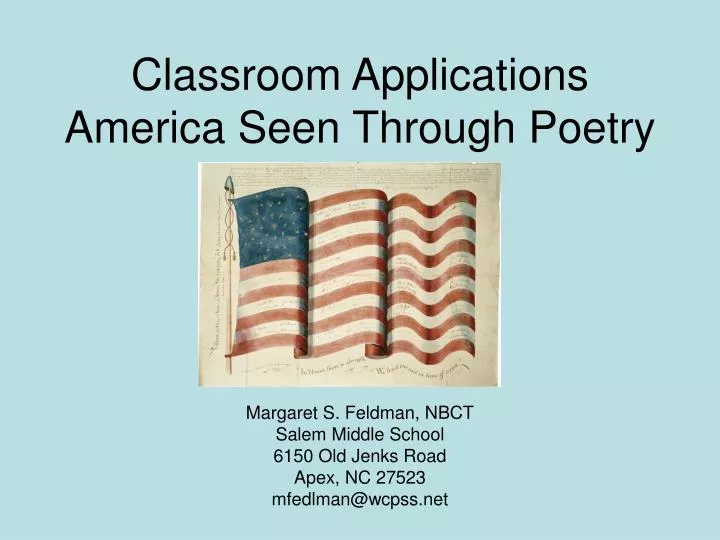 classroom applications america seen through poetry
