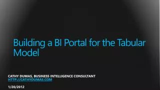 Building a BI Portal for the Tabular Model