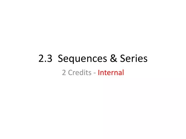 2 3 sequences series