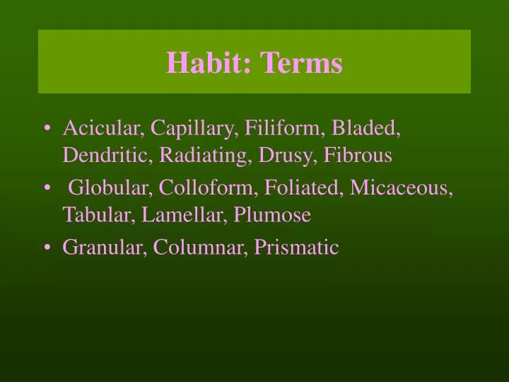 habit terms