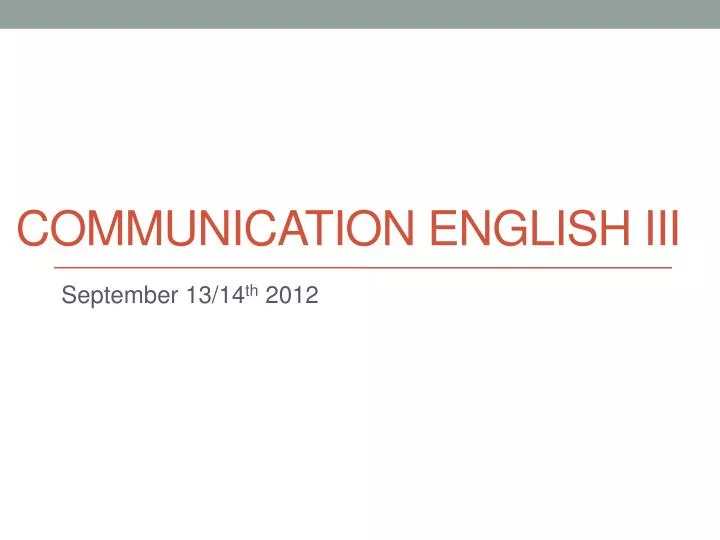 communication english iii