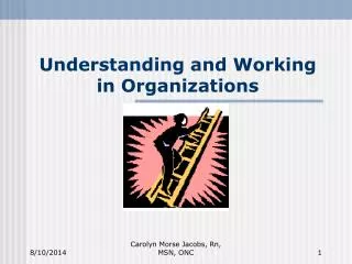 Understanding and Working in Organizations