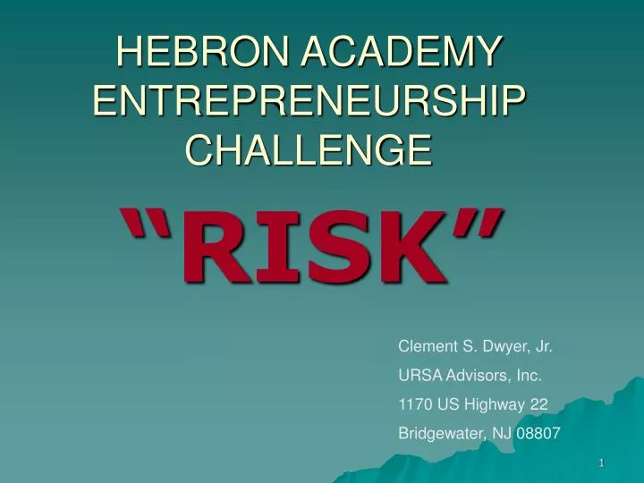 hebron academy entrepreneurship challenge