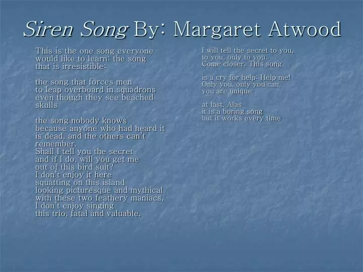 siren song by margaret atwood